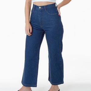 Los Angeles Apparel HIGH WAISTED WIDE LEG DENIM JEAN - 28/27